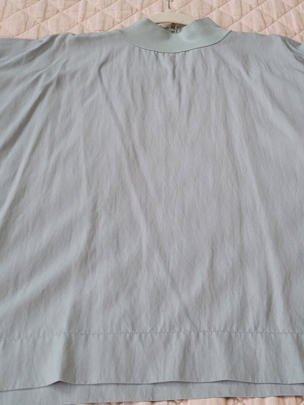 Aqua color Anthropology Flat White boxy size small top.